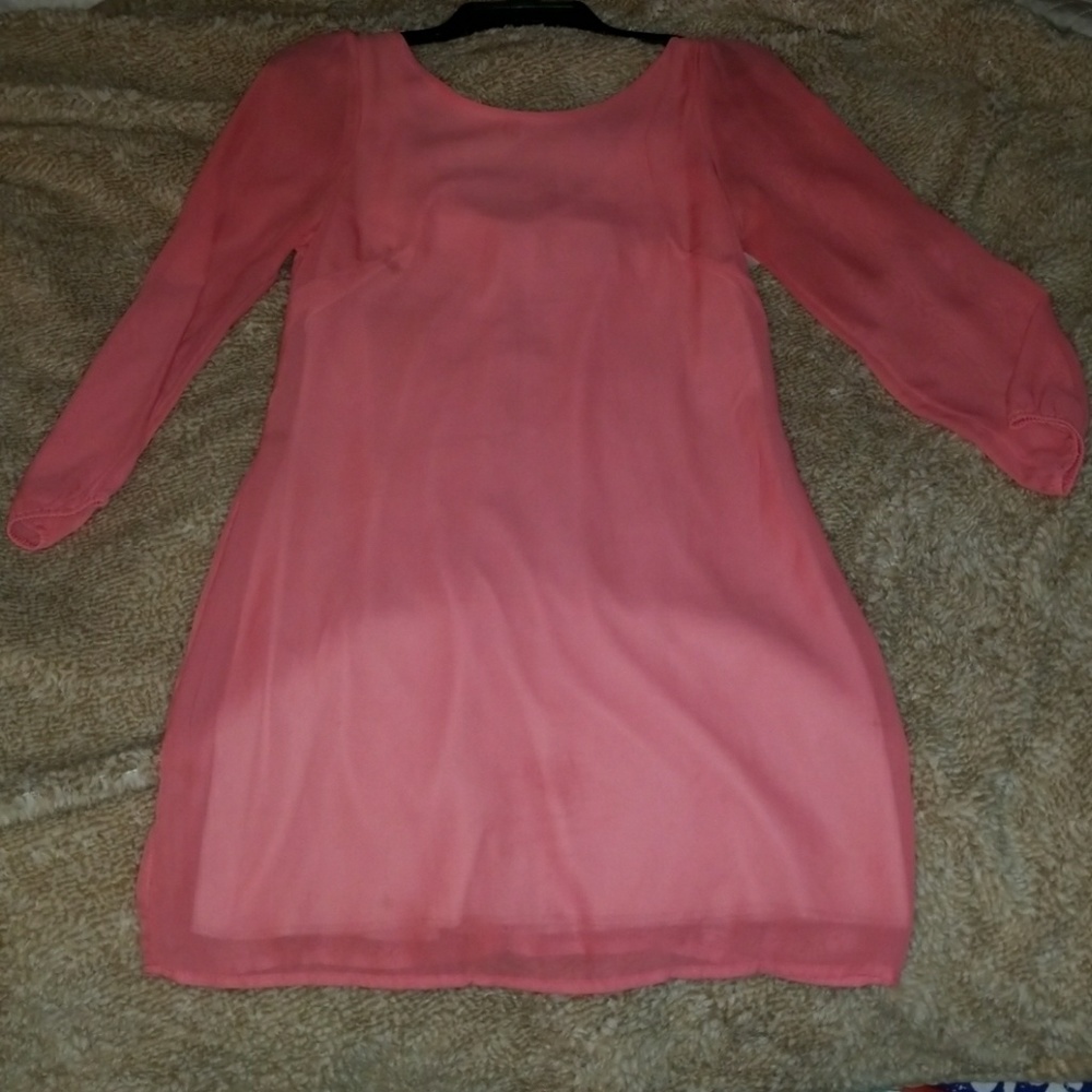 Zip back long sleeve dress